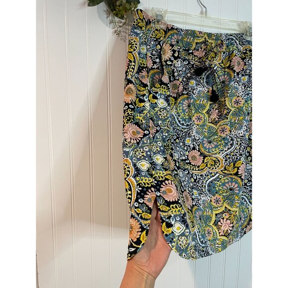 Loft Womens Floral Print Elastic Waist Skirt With Tie Detail M - Picture 3 of 12
